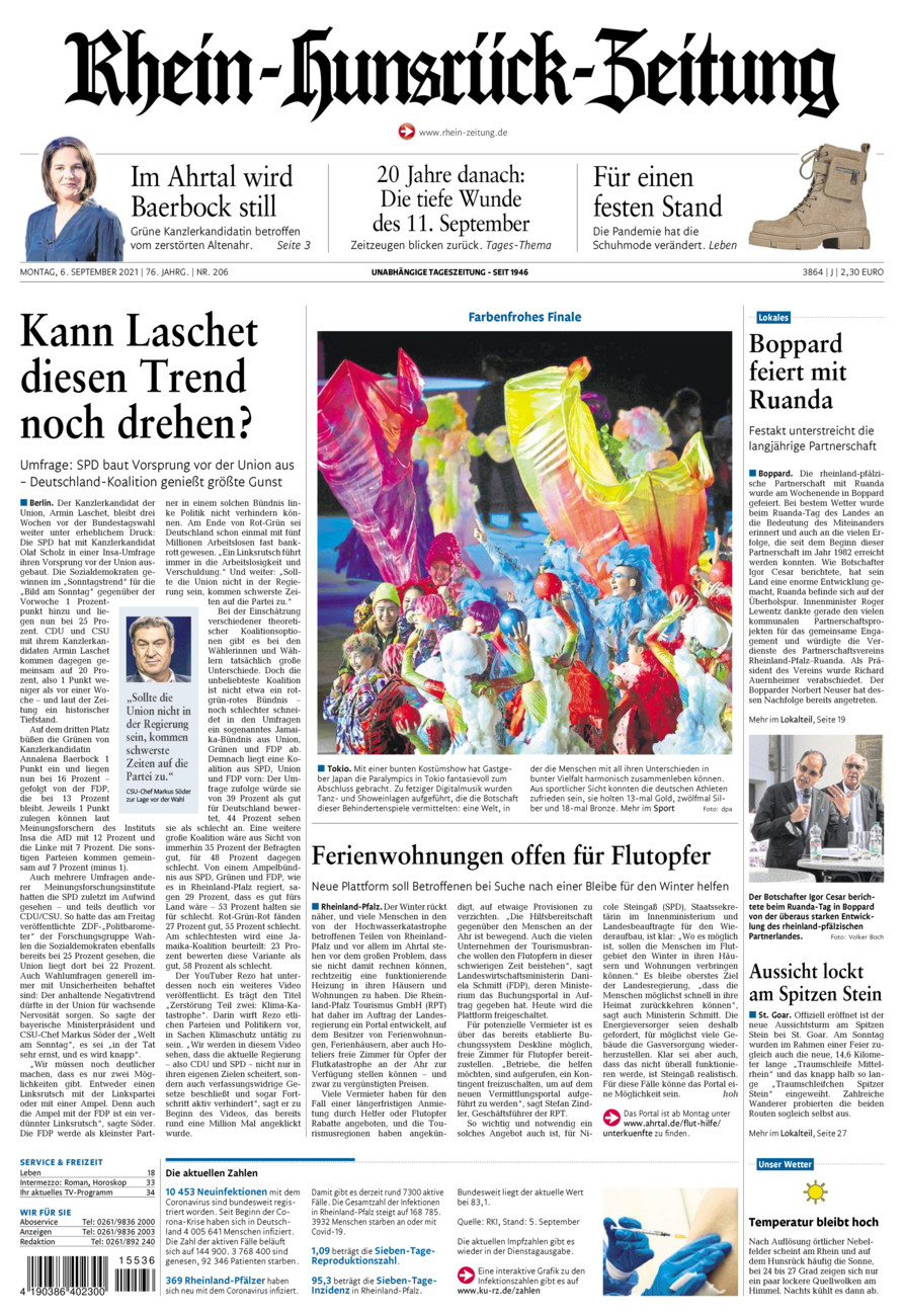 Rhein-Hunsrück-Zeitung vom Montag, 06.09.2021