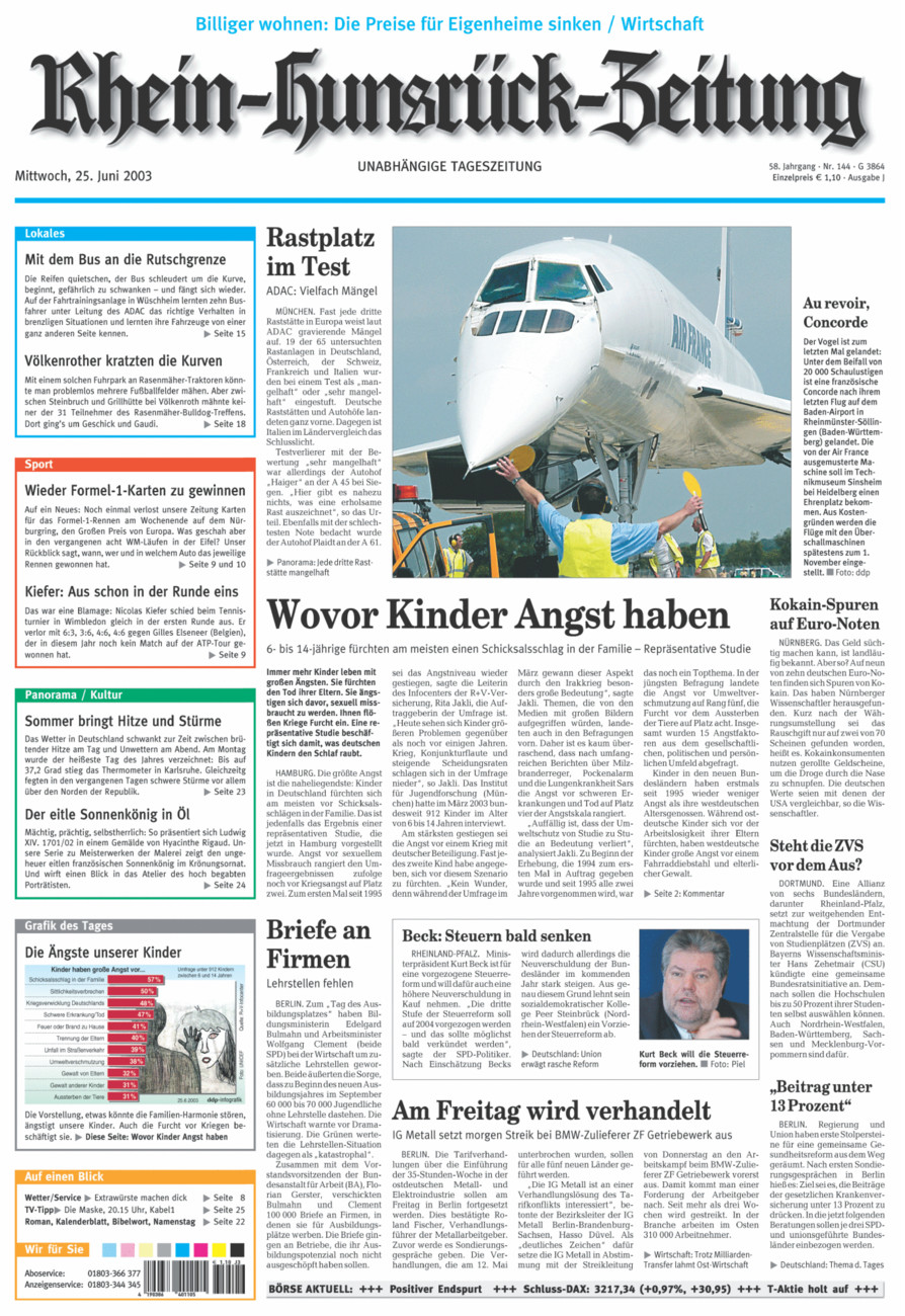 Rhein-Hunsrück-Zeitung vom Mittwoch, 25.06.2003