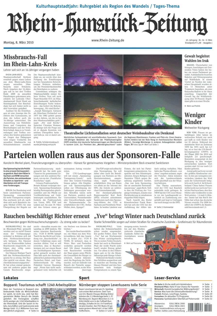 Rhein-Hunsrück-Zeitung vom Montag, 08.03.2010