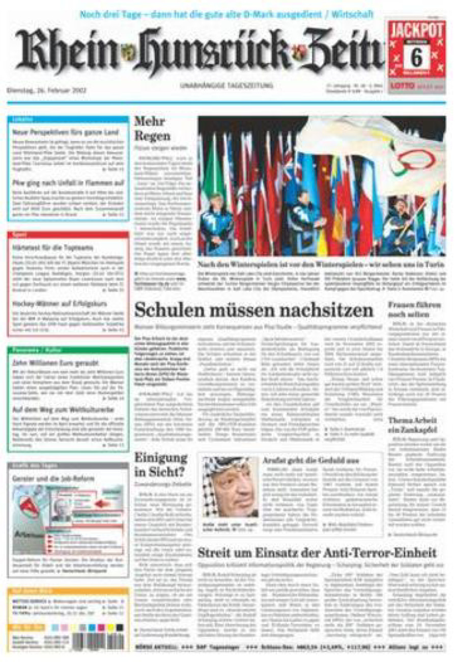 Rhein-Hunsrück-Zeitung vom Dienstag, 26.02.2002