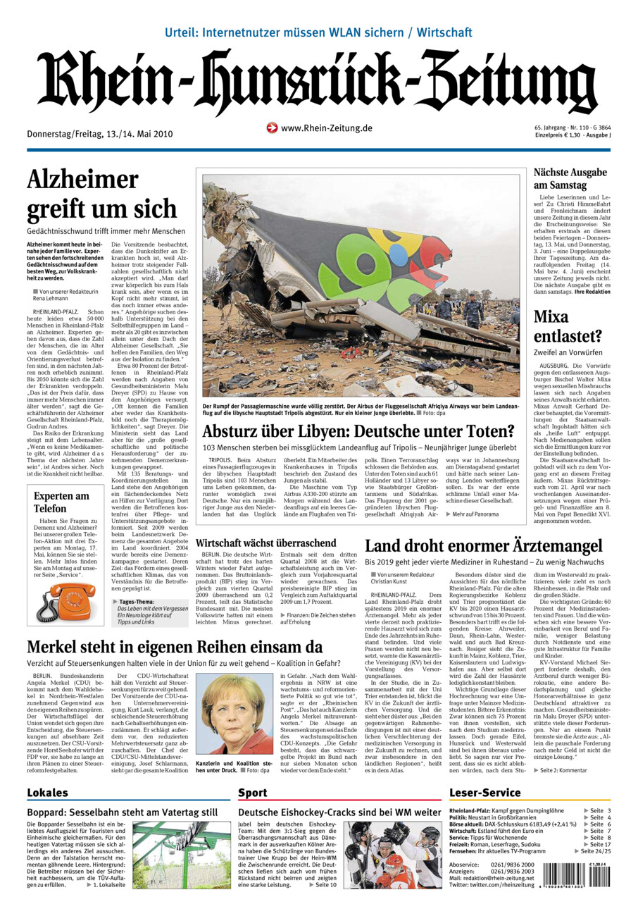 Rhein-Hunsrück-Zeitung vom Donnerstag, 13.05.2010