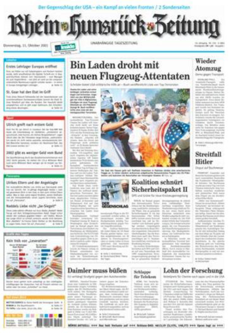 Rhein-Hunsrück-Zeitung vom Donnerstag, 11.10.2001