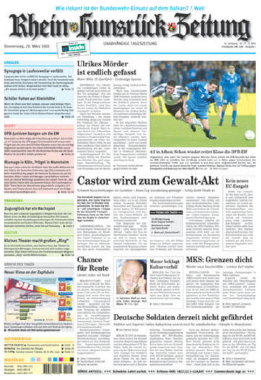 Rhein-Hunsrück-Zeitung vom Donnerstag, 29.03.2001