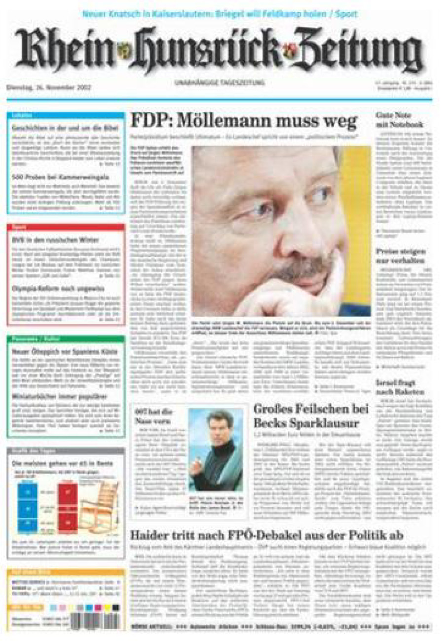Rhein-Hunsrück-Zeitung vom Dienstag, 26.11.2002