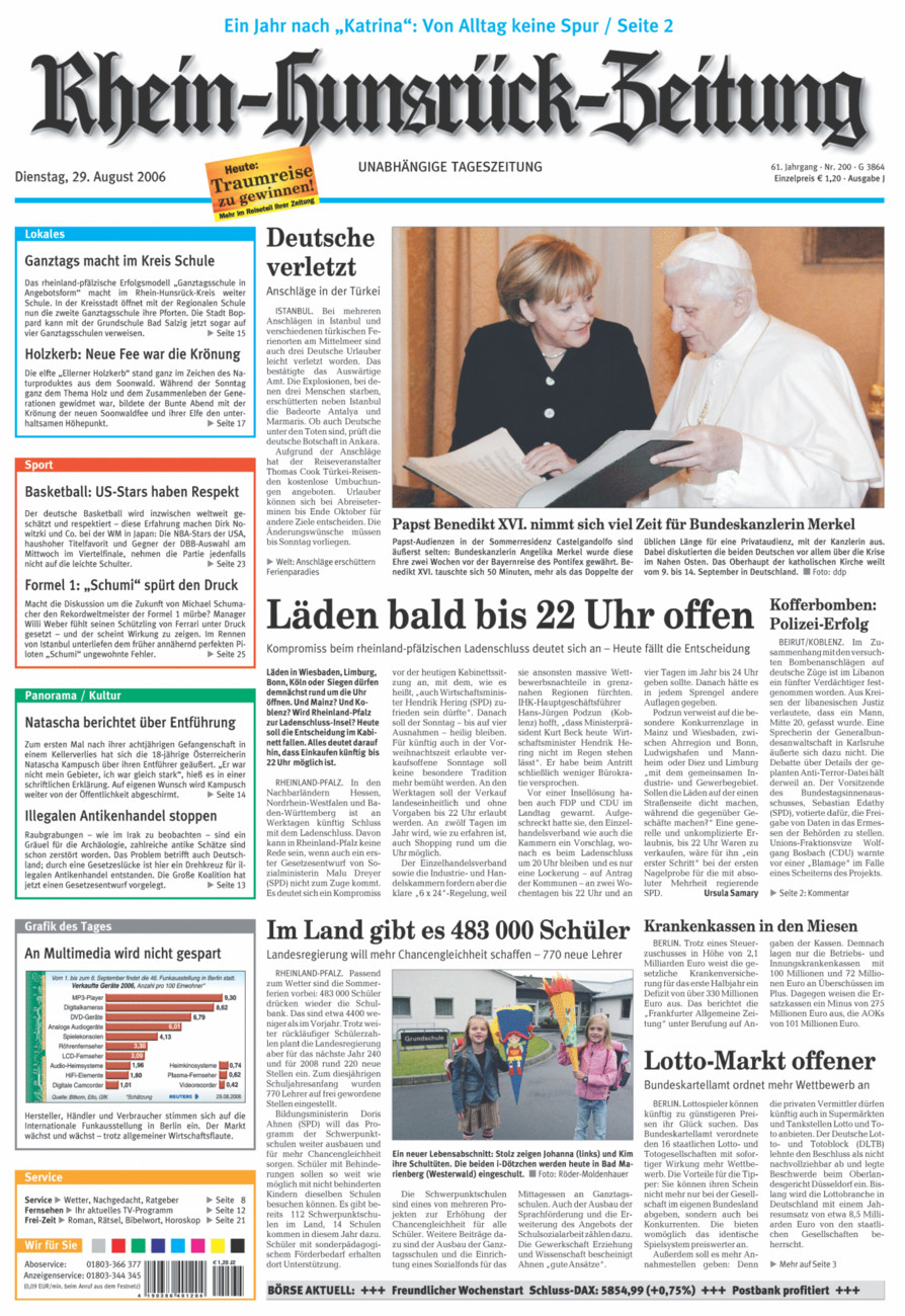 Rhein-Hunsrück-Zeitung vom Dienstag, 29.08.2006