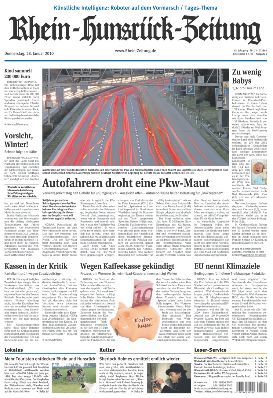 Rhein-Hunsrück-Zeitung vom Donnerstag, 28.01.2010