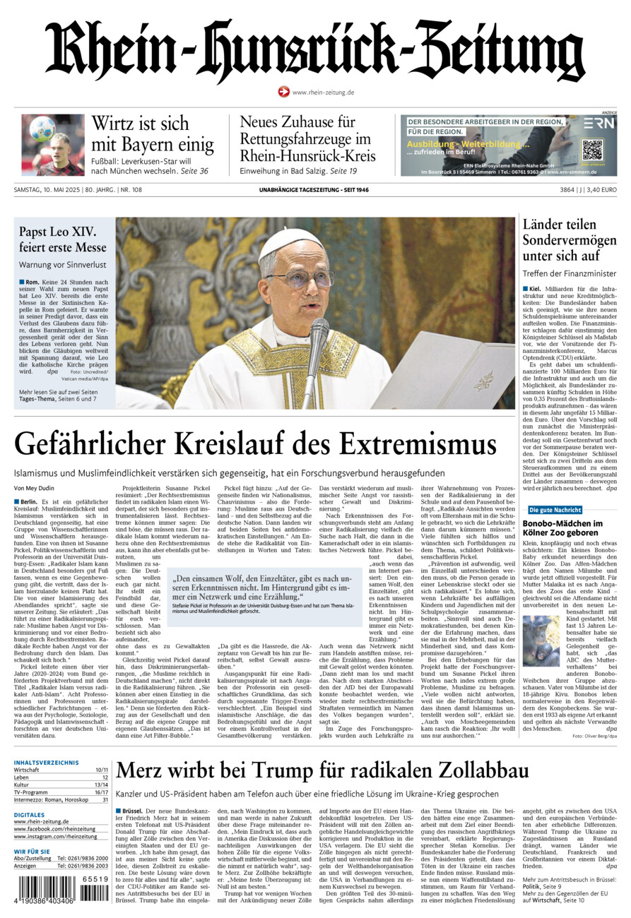 Rhein-Hunsrück-Zeitung vom Samstag, 10.05.2025