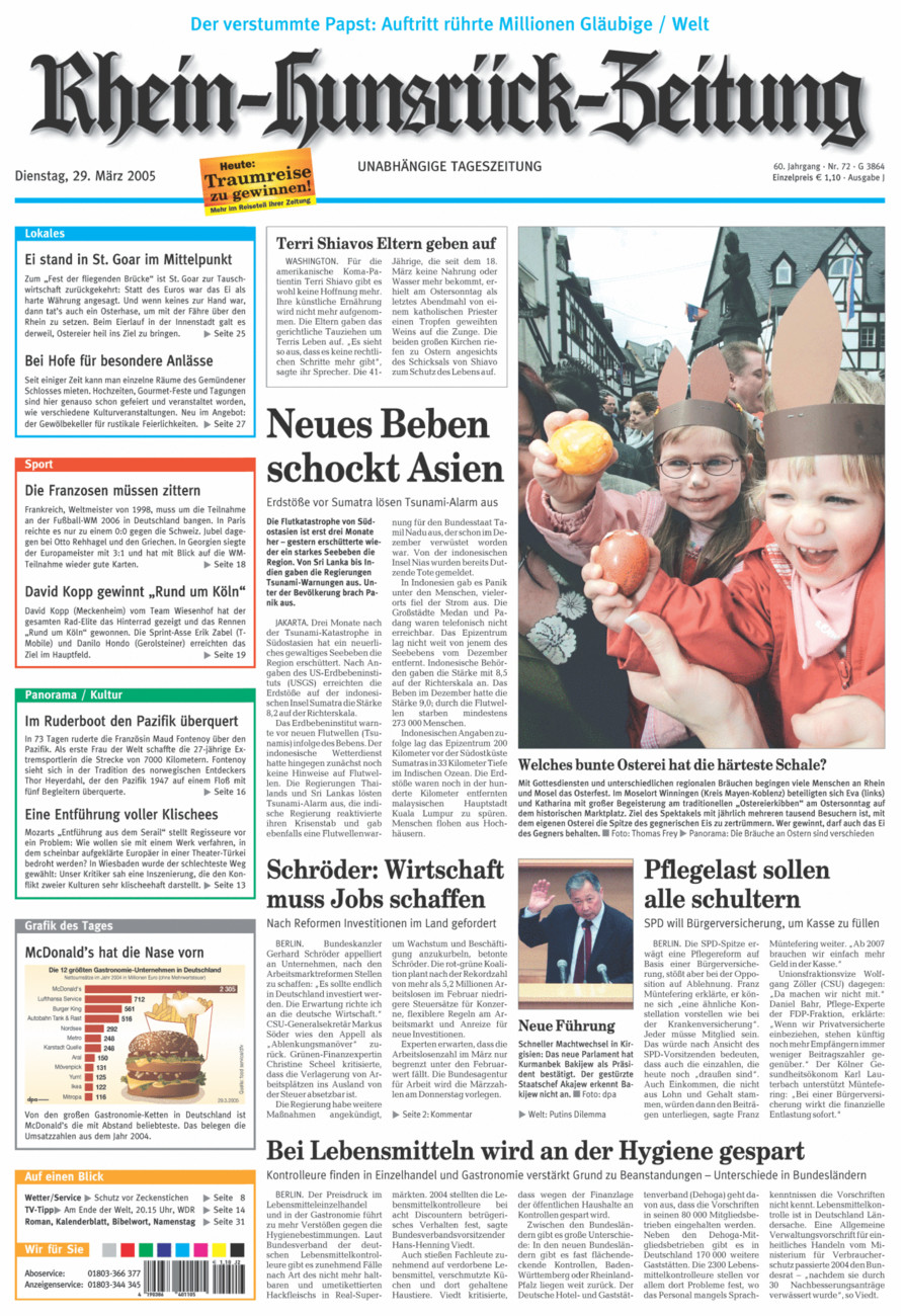 Rhein-Hunsrück-Zeitung vom Dienstag, 29.03.2005