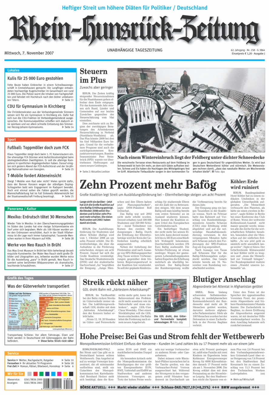 Rhein-Hunsrück-Zeitung vom Mittwoch, 07.11.2007
