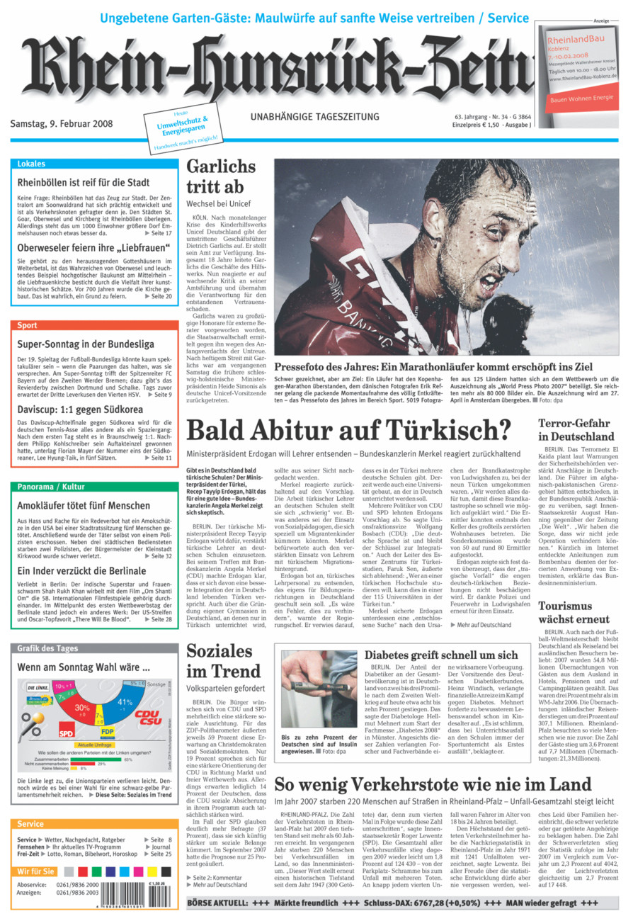 Rhein-Hunsrück-Zeitung vom Samstag, 09.02.2008