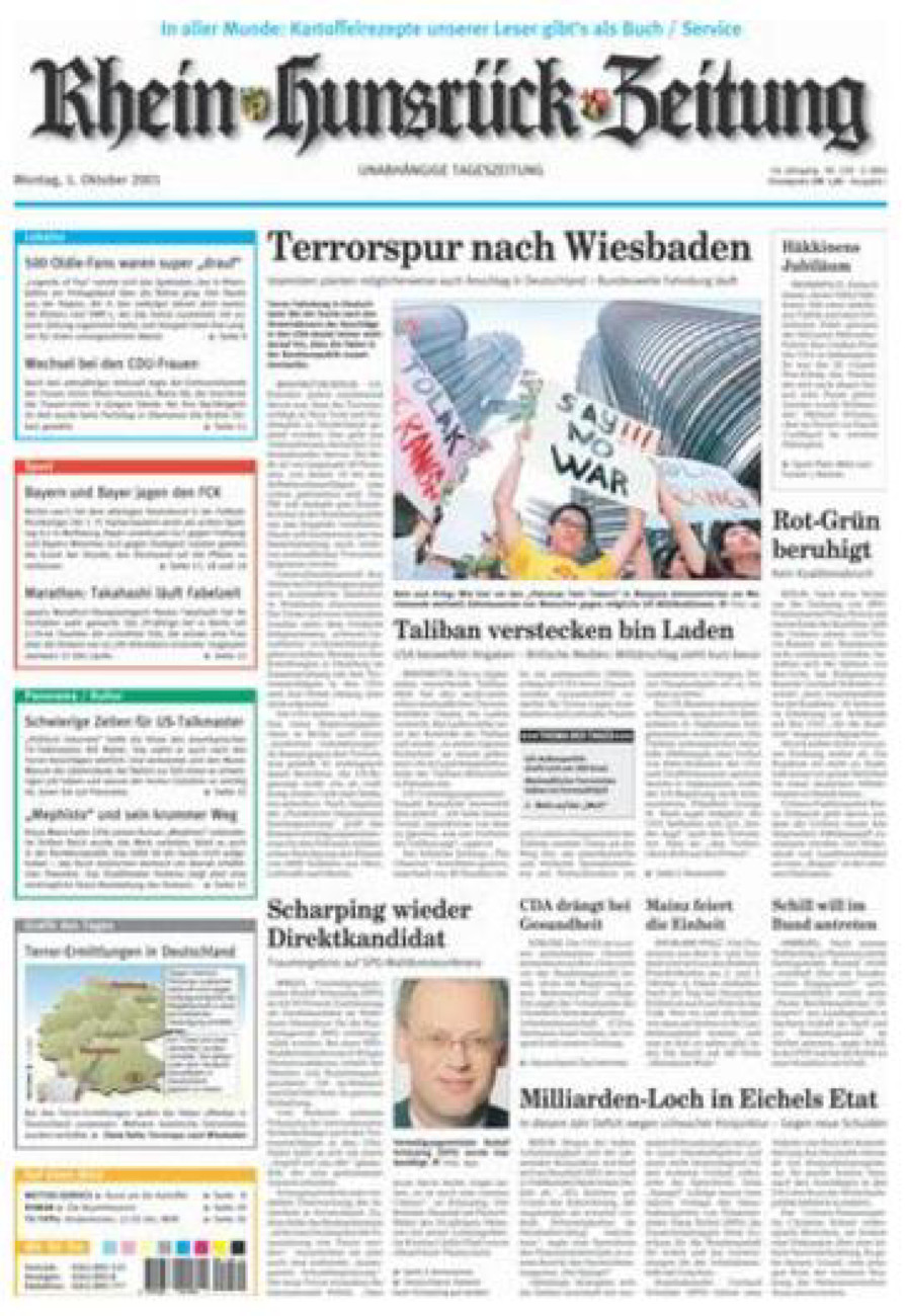 Rhein-Hunsrück-Zeitung vom Montag, 01.10.2001