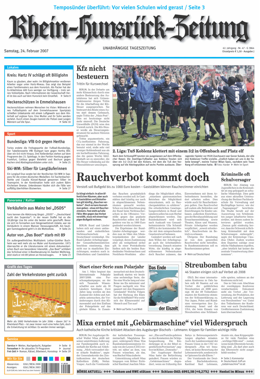 Rhein-Hunsrück-Zeitung vom Samstag, 24.02.2007