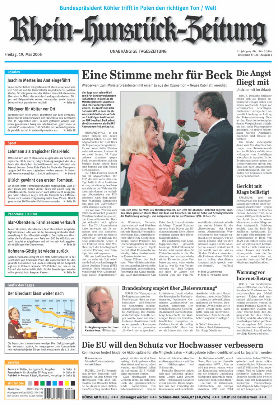 Rhein-Hunsrück-Zeitung vom Freitag, 19.05.2006