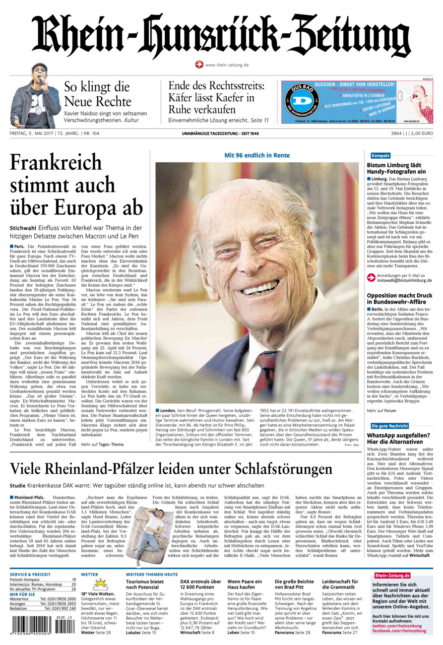 Rhein-Hunsrück-Zeitung vom Freitag, 05.05.2017
