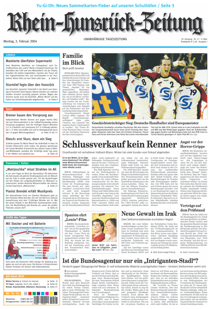 Rhein-Hunsrück-Zeitung vom Montag, 02.02.2004