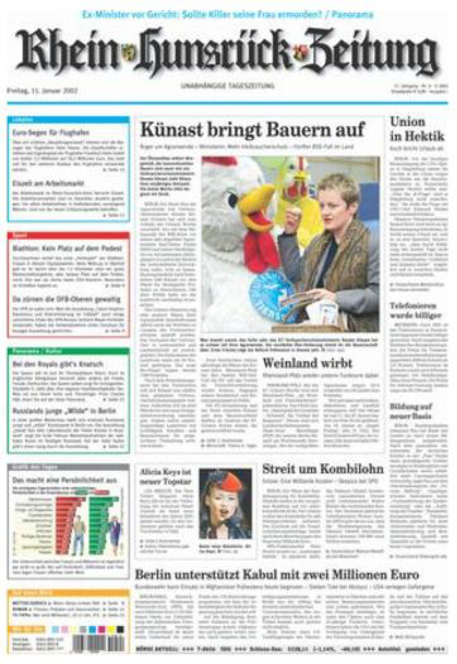 Rhein-Hunsrück-Zeitung vom Freitag, 11.01.2002