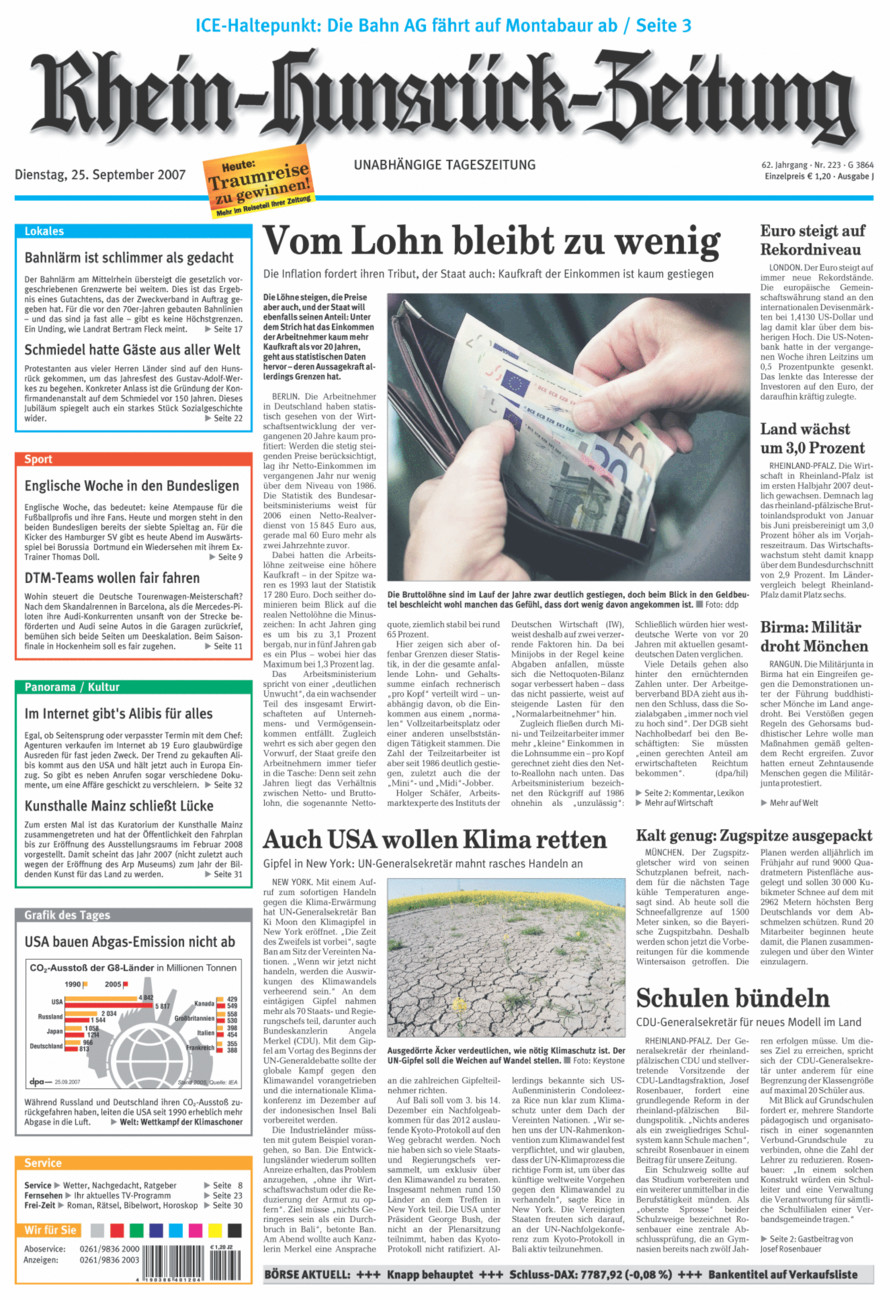Rhein-Hunsrück-Zeitung vom Dienstag, 25.09.2007