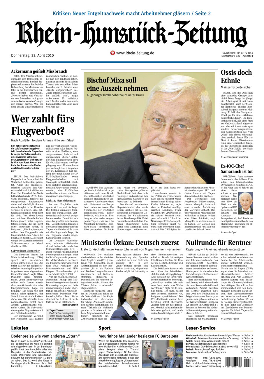Rhein-Hunsrück-Zeitung vom Donnerstag, 22.04.2010