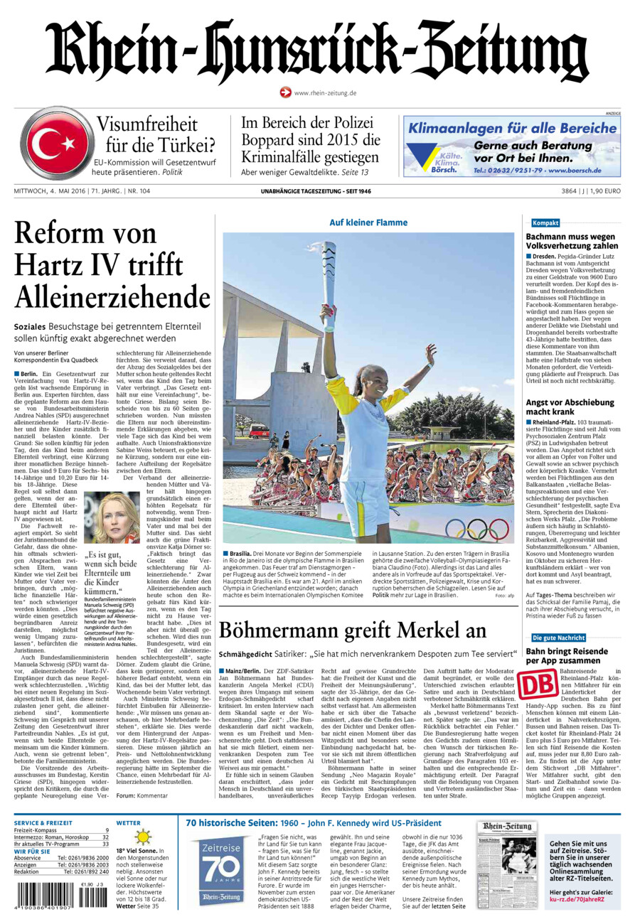 Rhein-Hunsrück-Zeitung vom Mittwoch, 04.05.2016