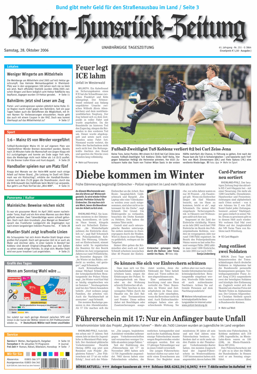 Rhein-Hunsrück-Zeitung vom Samstag, 28.10.2006