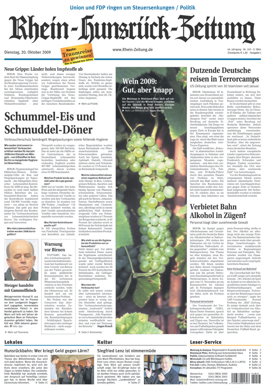 Rhein-Hunsrück-Zeitung vom Dienstag, 20.10.2009