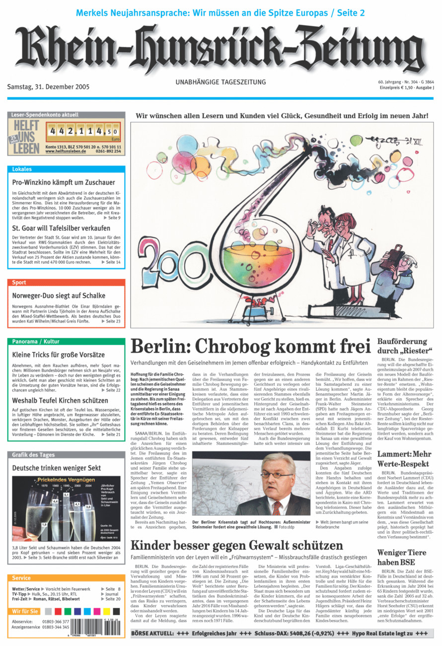 Rhein-Hunsrück-Zeitung vom Samstag, 31.12.2005