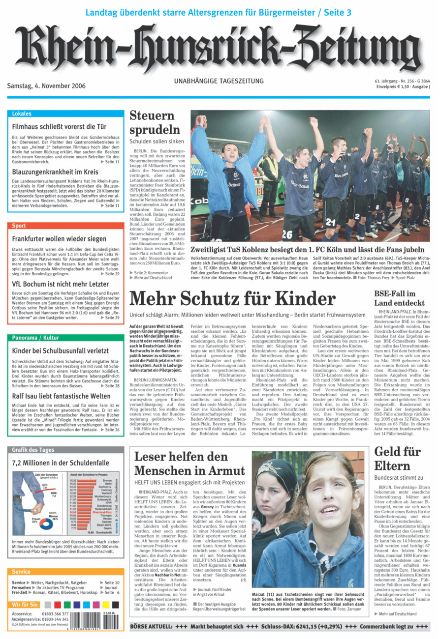 Rhein-Hunsrück-Zeitung vom Samstag, 04.11.2006