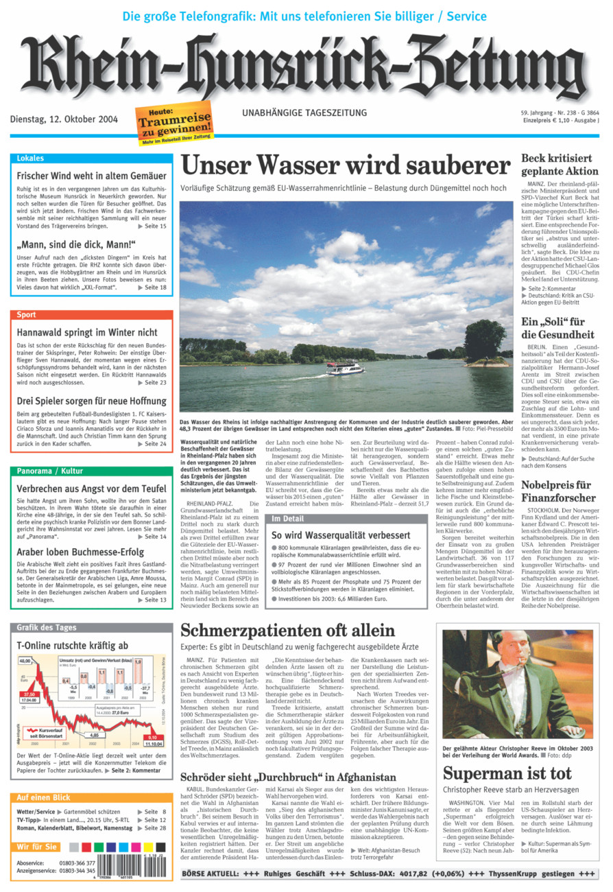 Rhein-Hunsrück-Zeitung vom Dienstag, 12.10.2004