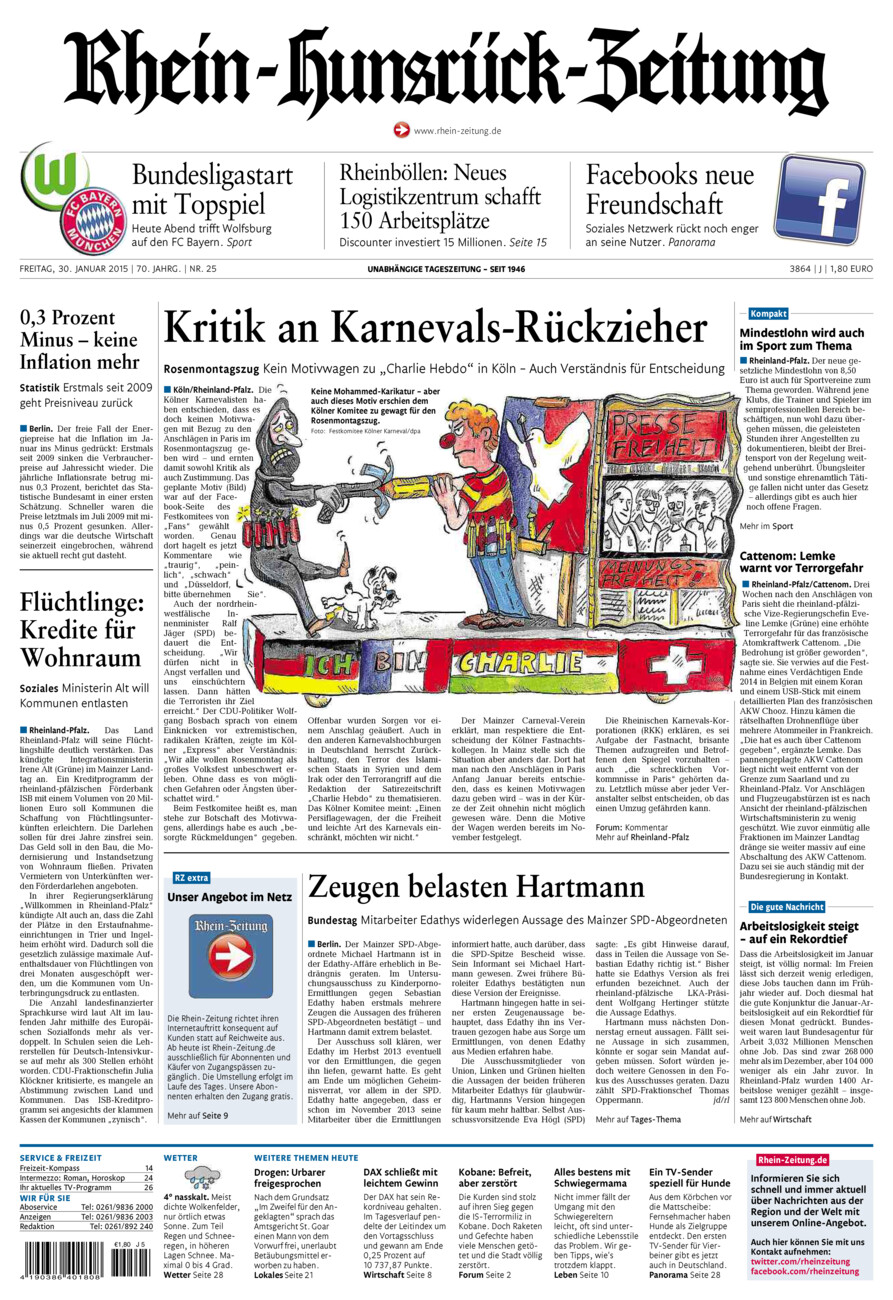 Rhein-Hunsrück-Zeitung vom Freitag, 30.01.2015