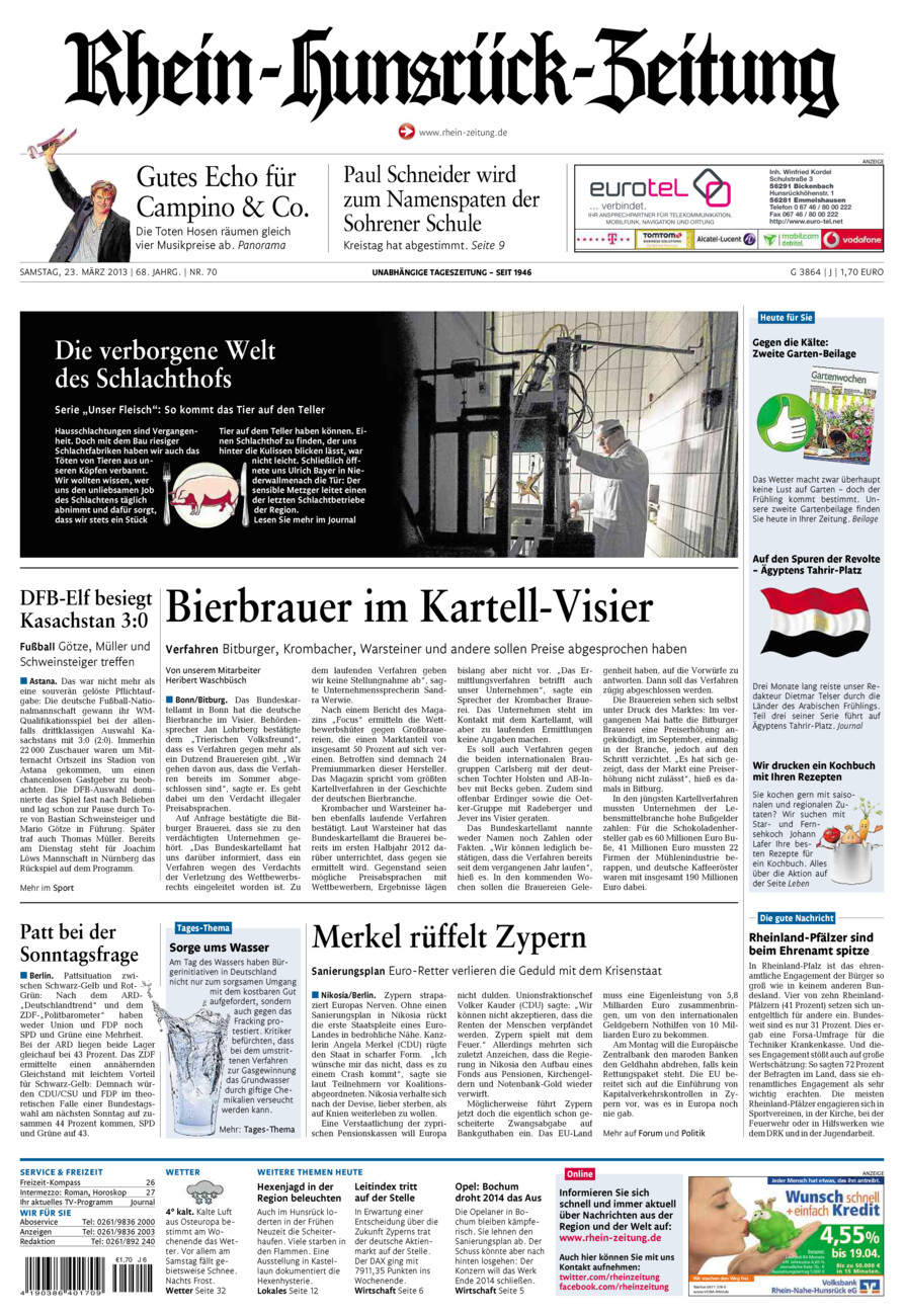 Rhein-Hunsrück-Zeitung vom Samstag, 23.03.2013