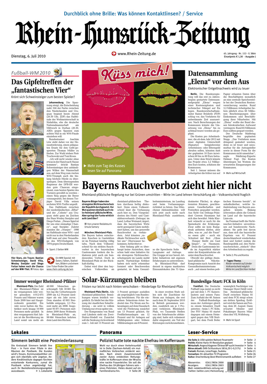 Rhein-Hunsrück-Zeitung vom Dienstag, 06.07.2010