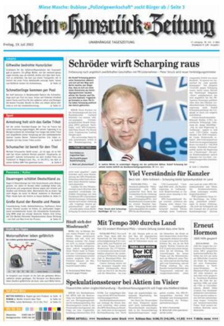 Rhein-Hunsrück-Zeitung vom Freitag, 19.07.2002