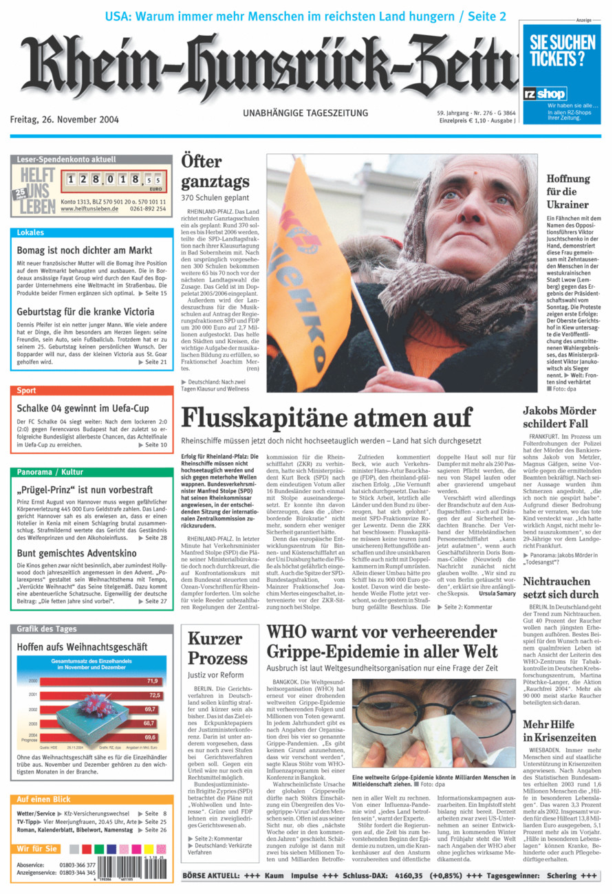 Rhein-Hunsrück-Zeitung vom Freitag, 26.11.2004