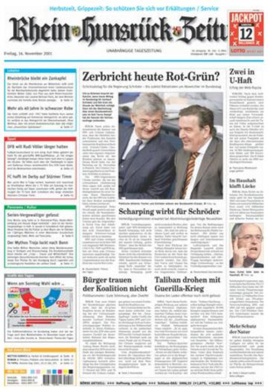 Rhein-Hunsrück-Zeitung vom Freitag, 16.11.2001