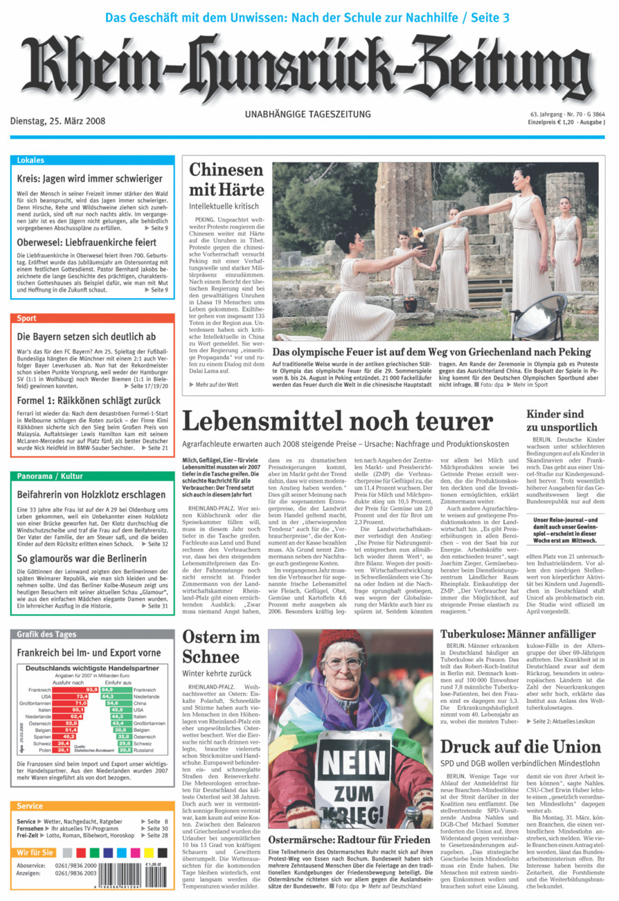 Rhein-Hunsrück-Zeitung vom Dienstag, 25.03.2008