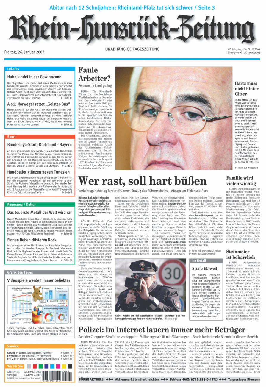 Rhein-Hunsrück-Zeitung vom Freitag, 26.01.2007