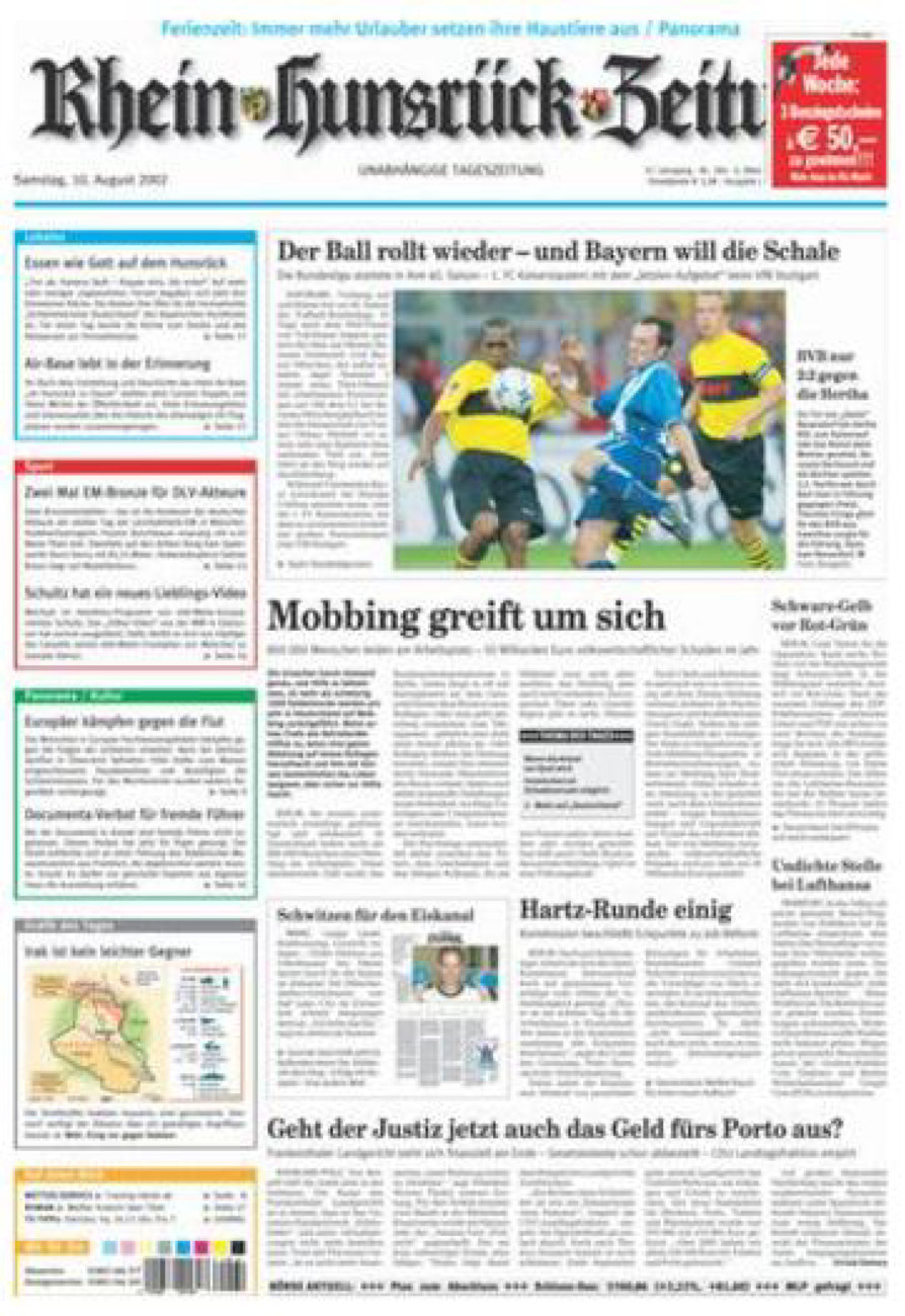 Rhein-Hunsrück-Zeitung vom Samstag, 10.08.2002
