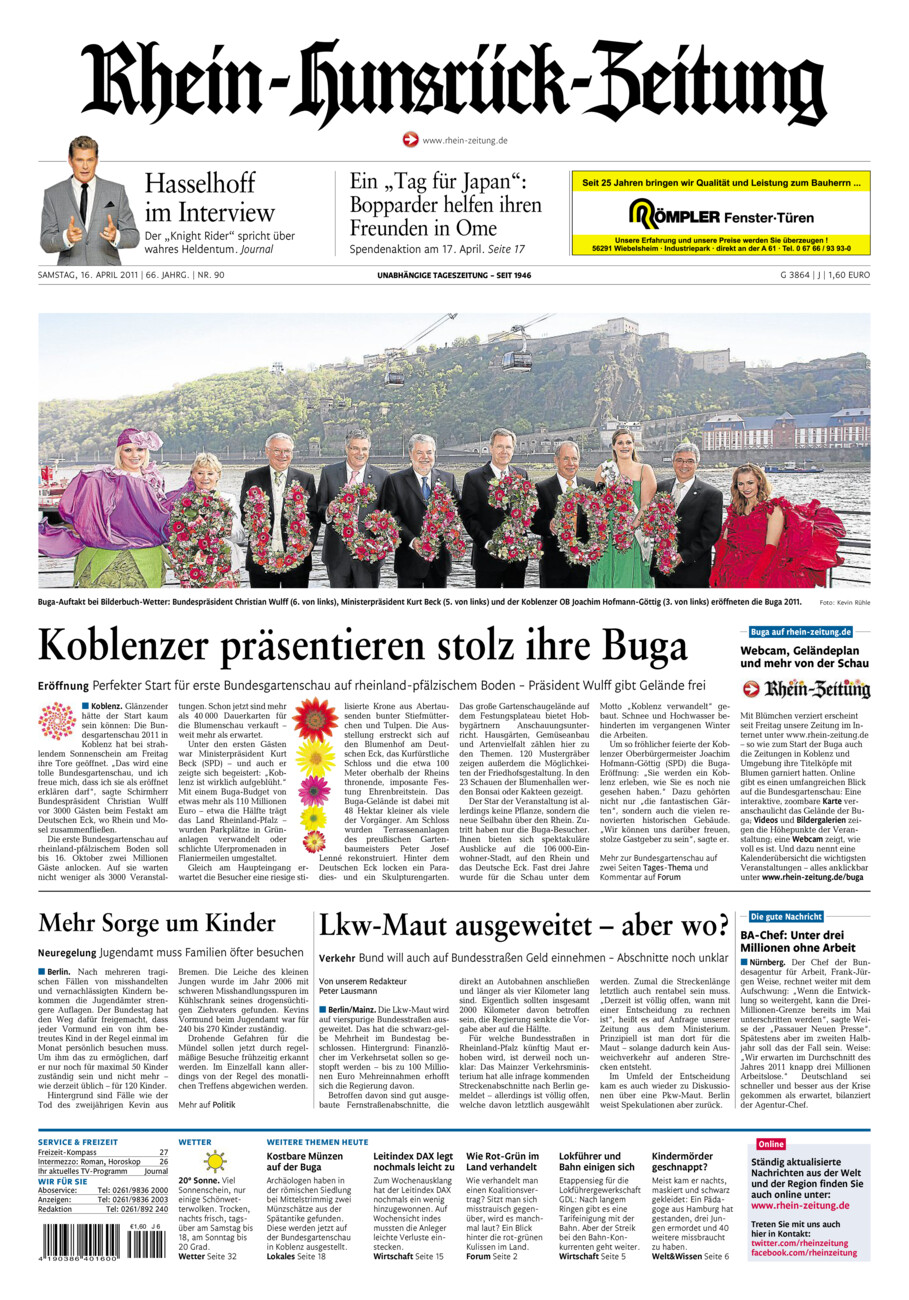Rhein-Hunsrück-Zeitung vom Samstag, 16.04.2011