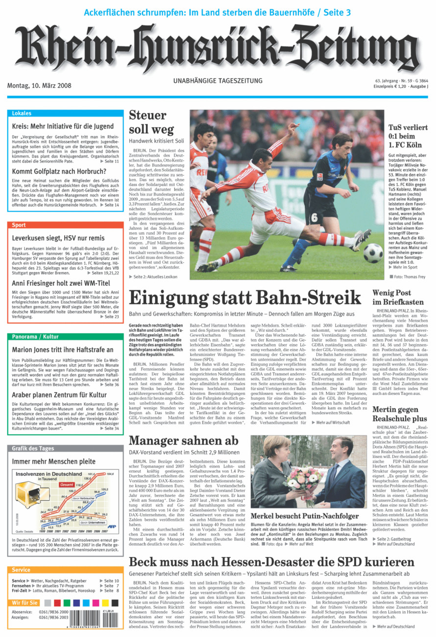Rhein-Hunsrück-Zeitung vom Montag, 10.03.2008