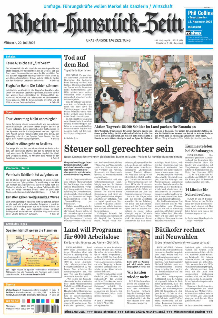 Rhein-Hunsrück-Zeitung vom Mittwoch, 20.07.2005