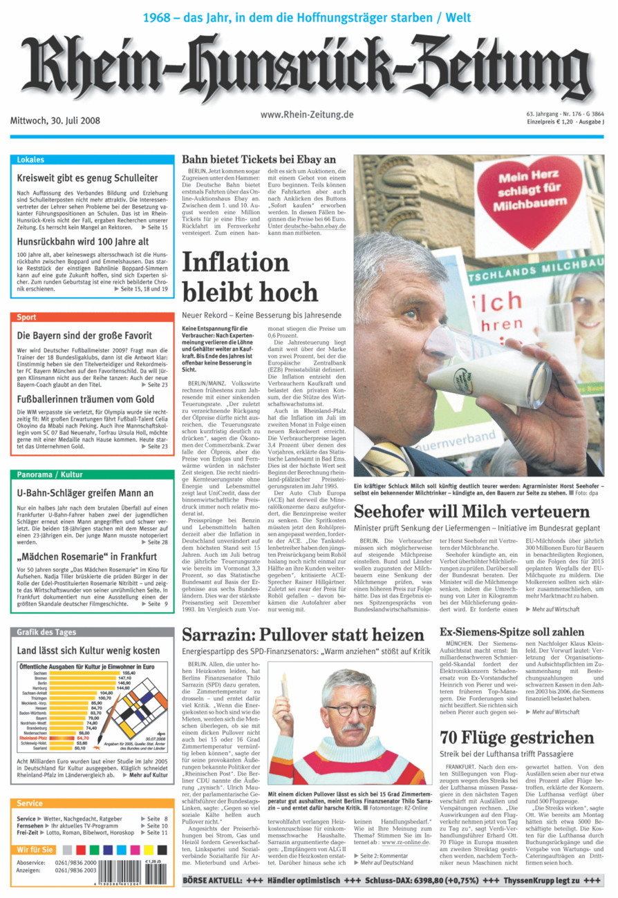Rhein-Hunsrück-Zeitung vom Mittwoch, 30.07.2008