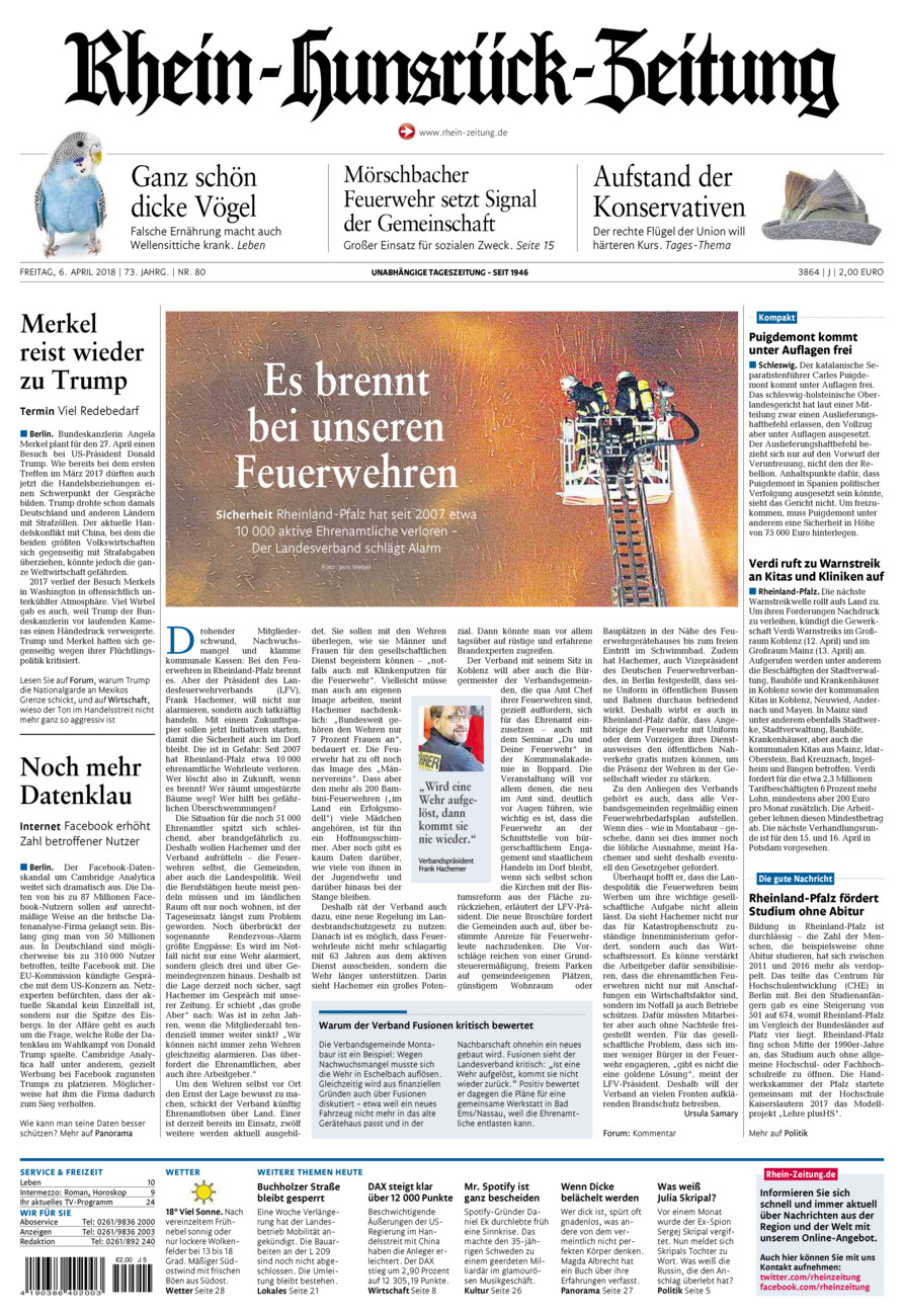 Rhein-Hunsrück-Zeitung vom Freitag, 06.04.2018