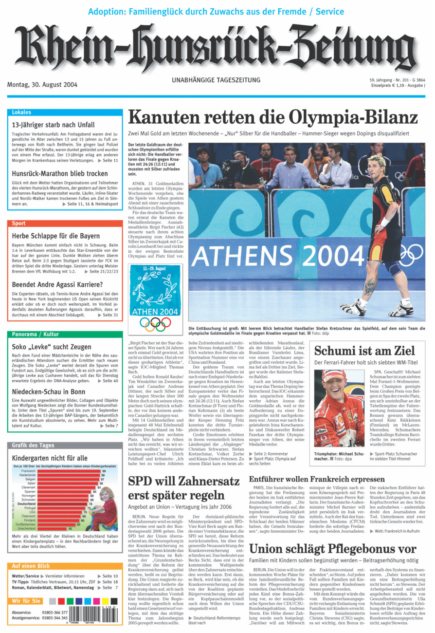 Rhein-Hunsrück-Zeitung vom Montag, 30.08.2004