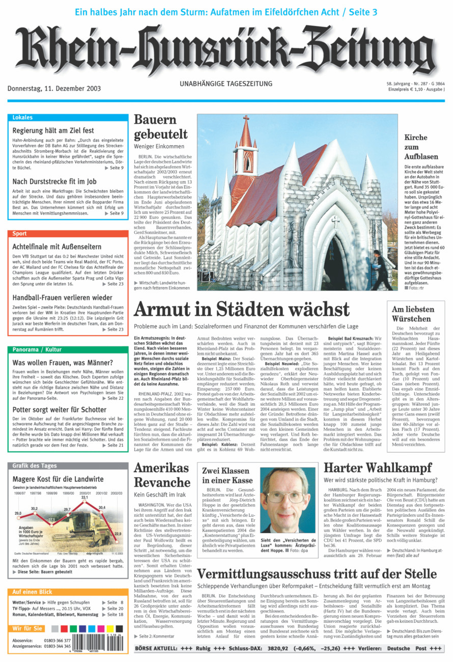 Rhein-Hunsrück-Zeitung vom Donnerstag, 11.12.2003