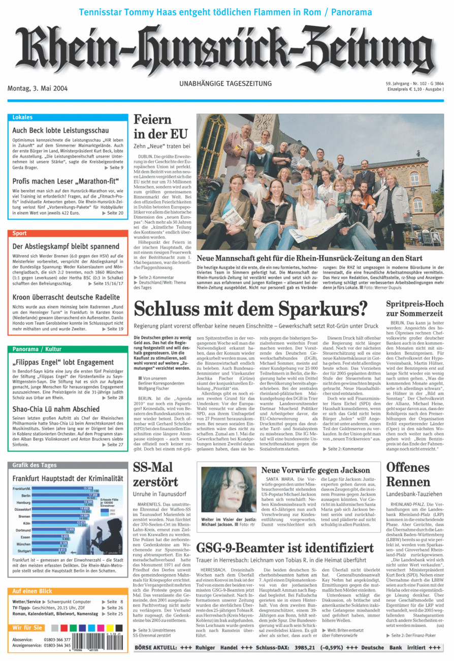 Rhein-Hunsrück-Zeitung vom Montag, 03.05.2004