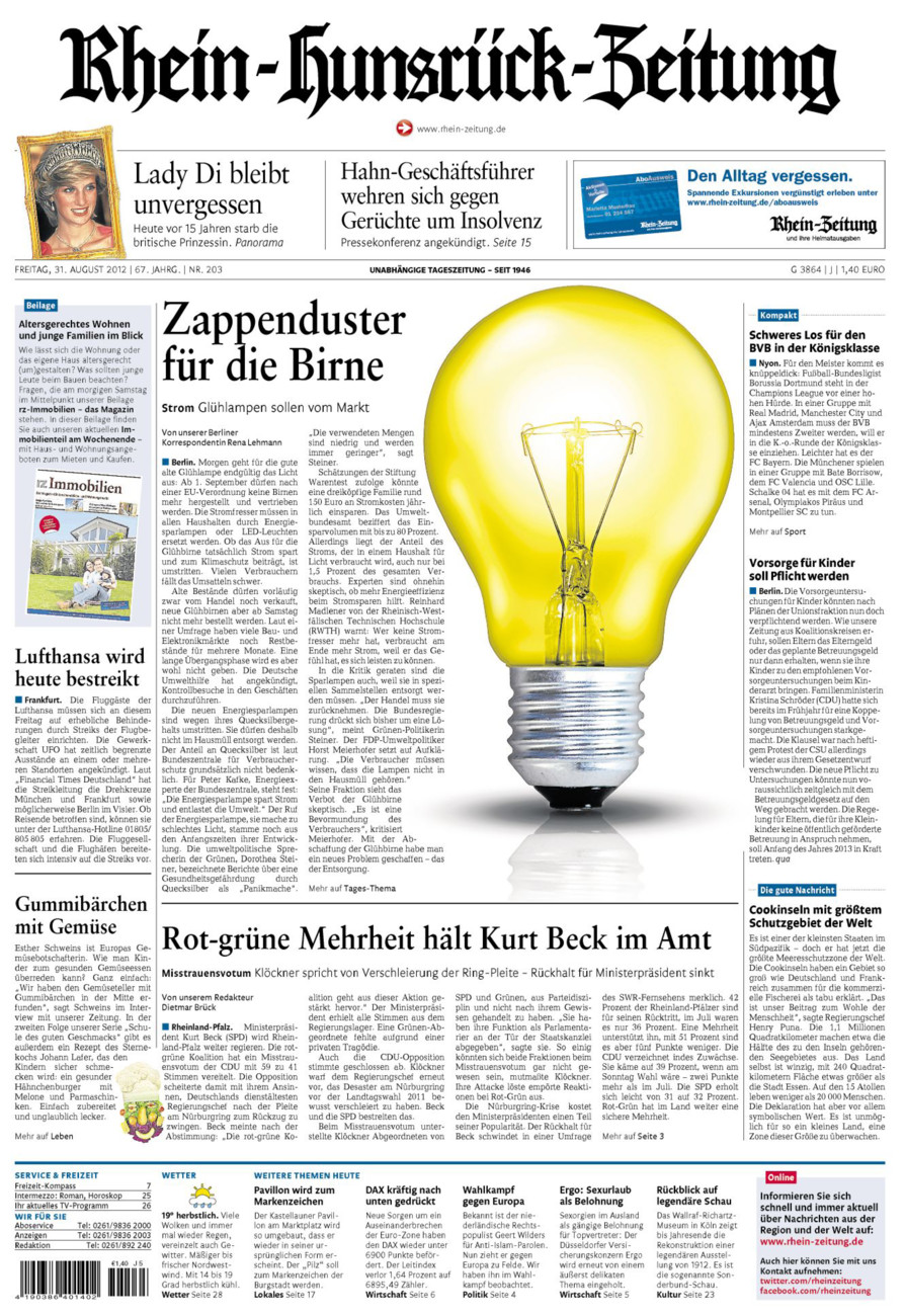 Rhein-Hunsrück-Zeitung vom Freitag, 31.08.2012