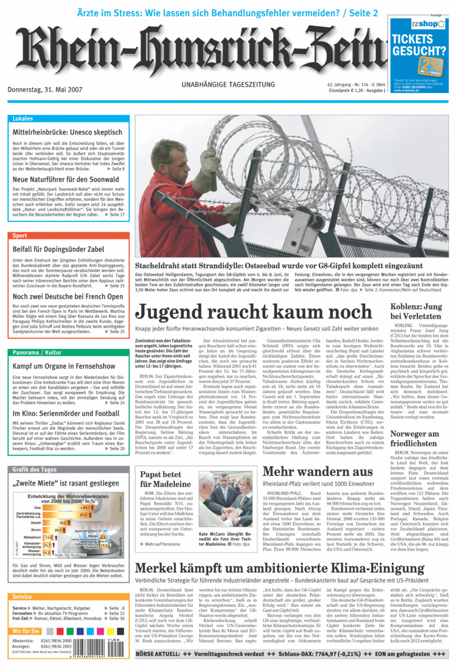 Rhein-Hunsrück-Zeitung vom Donnerstag, 31.05.2007