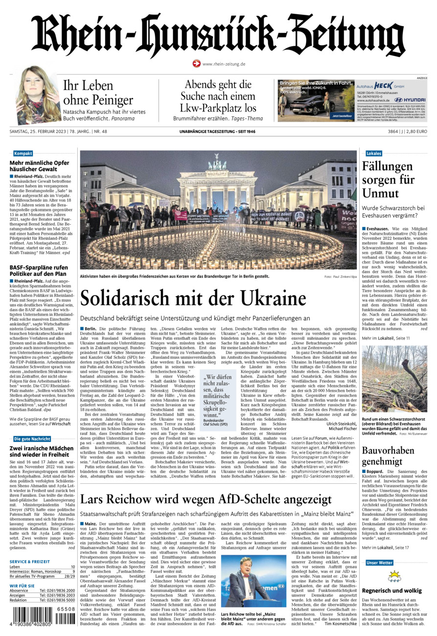 Rhein-Hunsrück-Zeitung vom Samstag, 25.02.2023