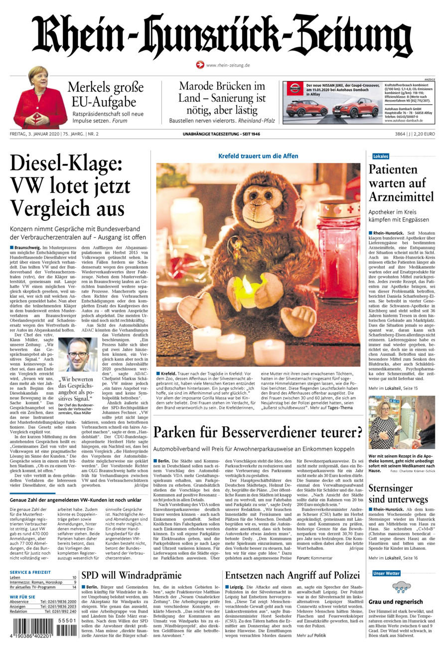 Rhein-Hunsrück-Zeitung vom Freitag, 03.01.2020
