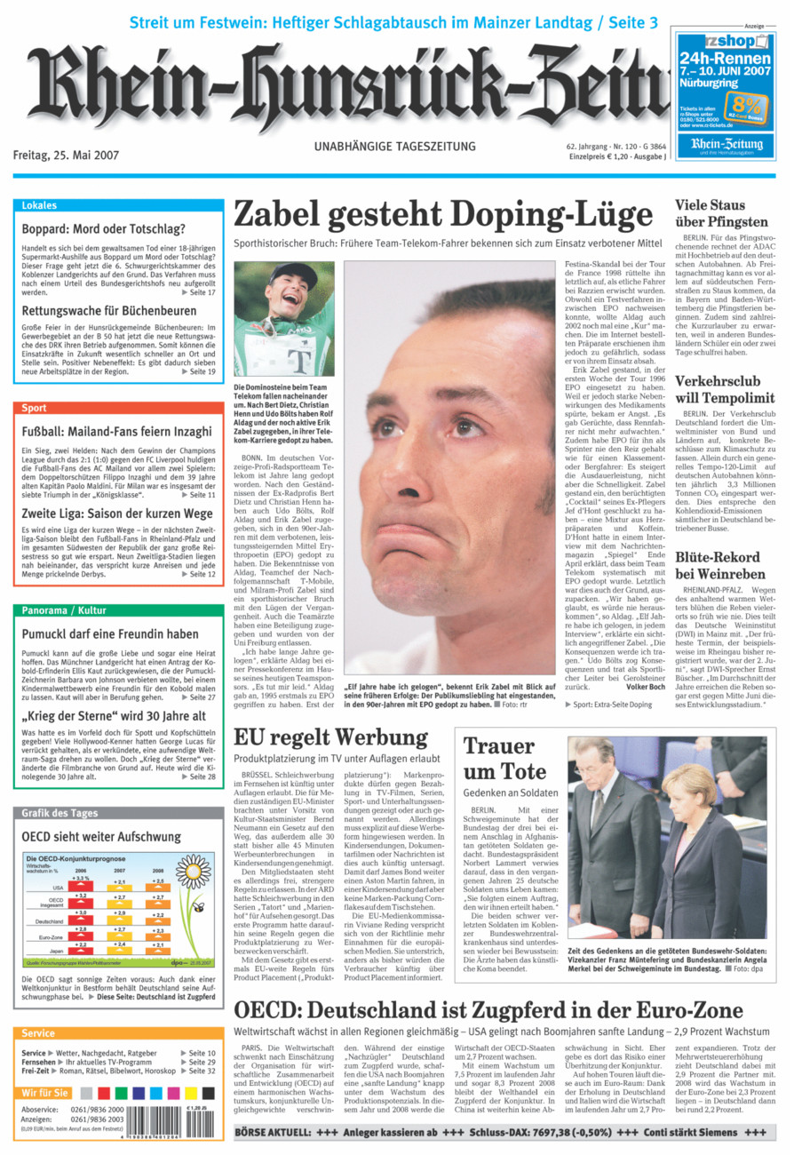 Rhein-Hunsrück-Zeitung vom Freitag, 25.05.2007